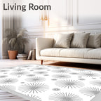 Radiating Starburst Gray Pattern Rug