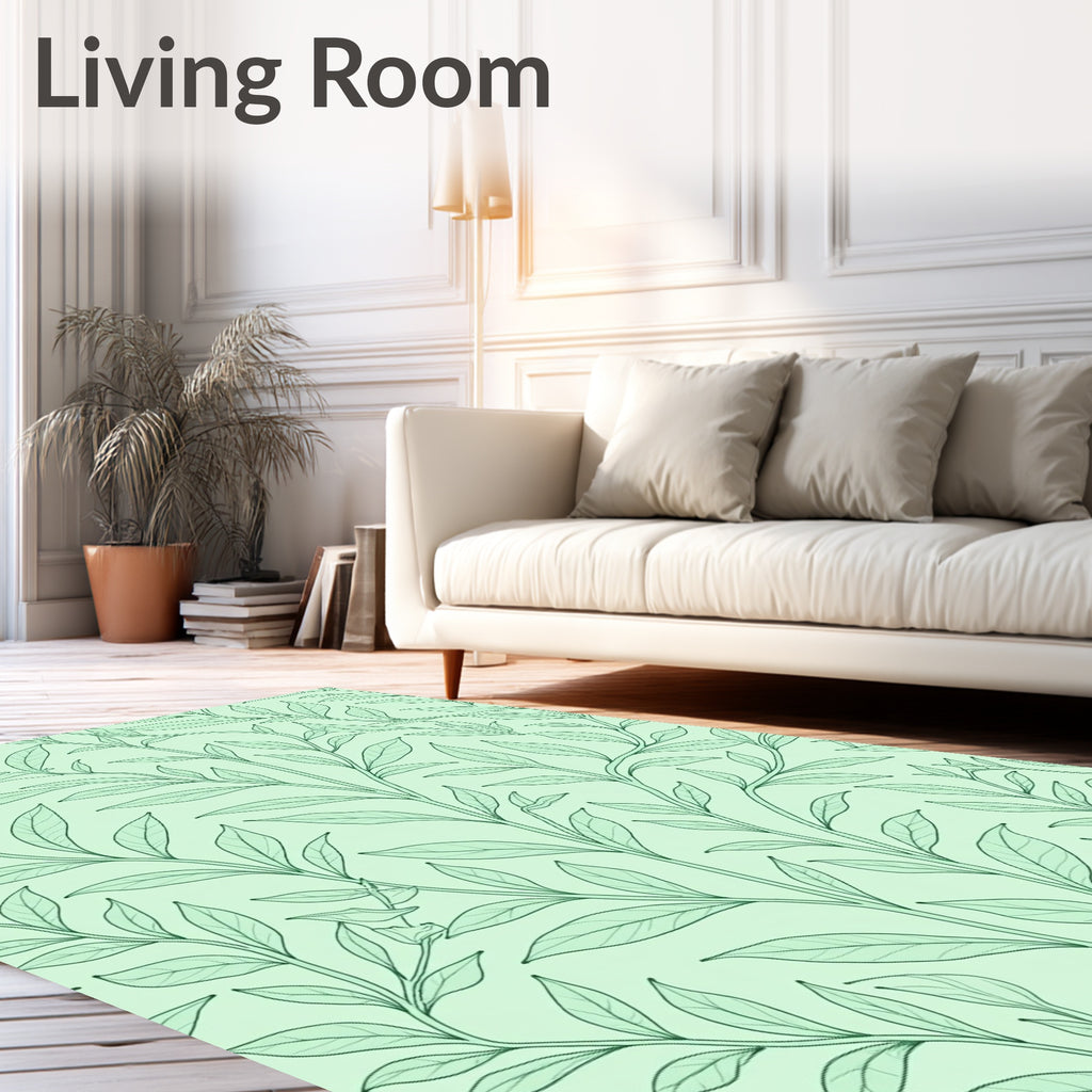 Verdant Botanical Vine Pattern Rug