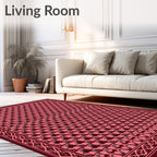 Repeating Geometric Pattern In Pink Tones Rug