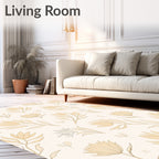Botanical Silhouette Leaf Pattern Rug