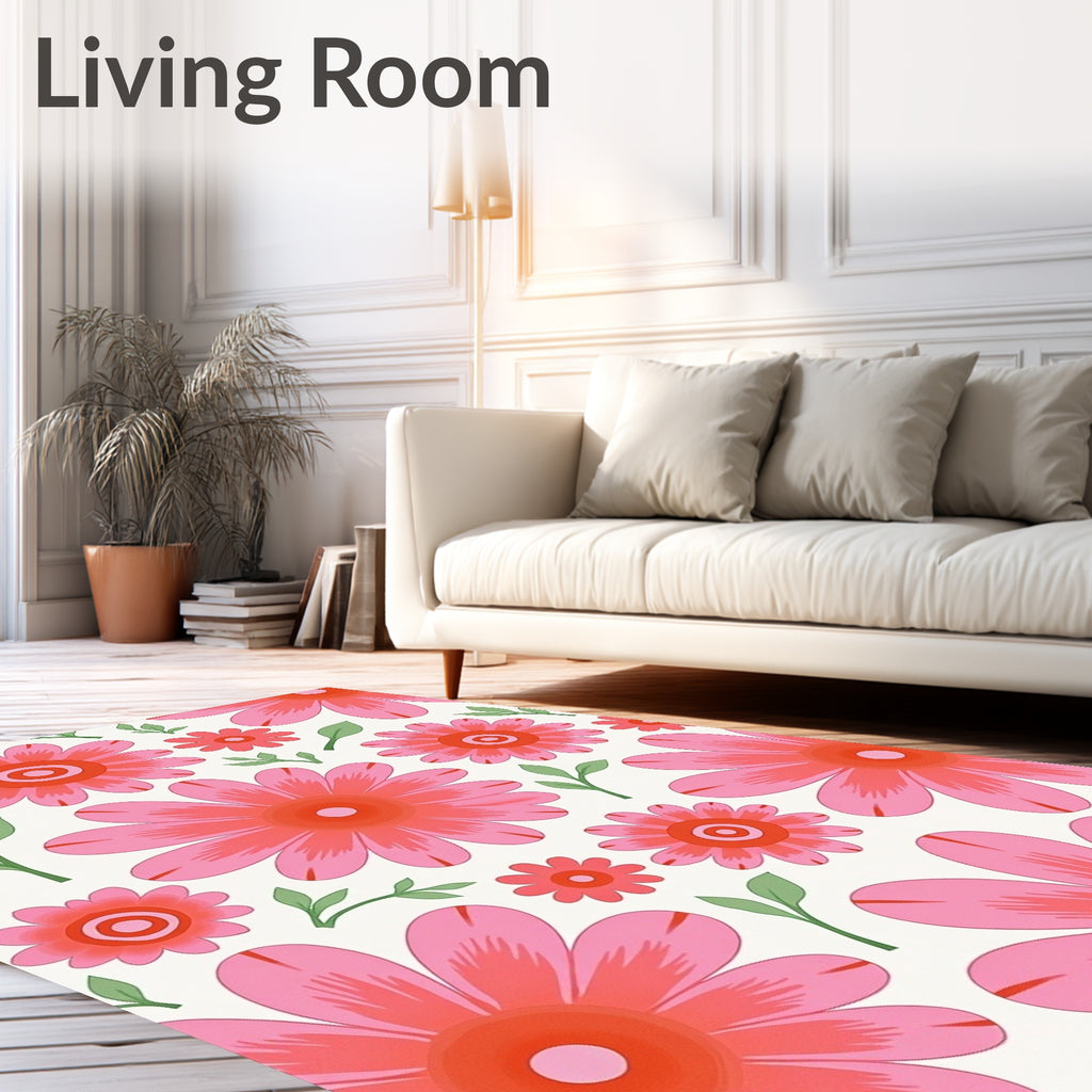 Retro Flower Garden Cream Rug