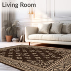 Ornate Scroll Floral Patterned Rug