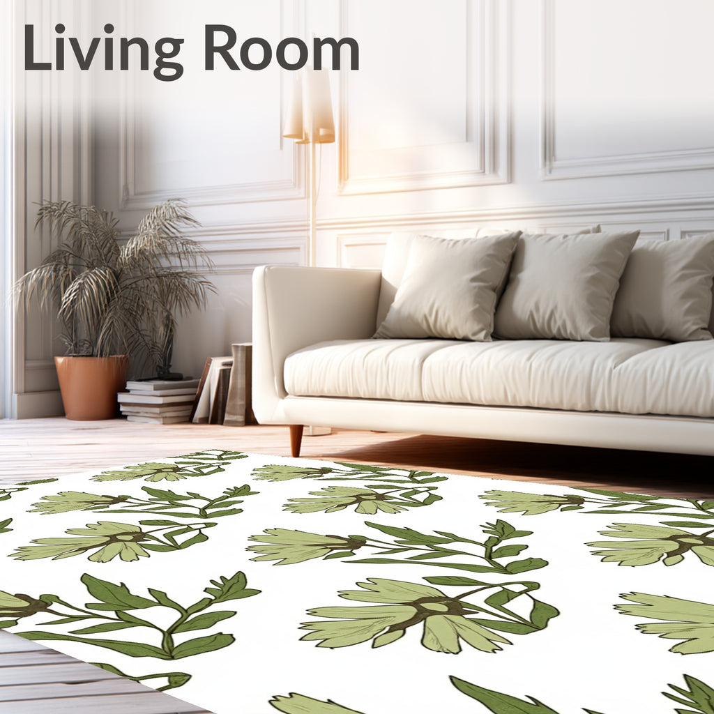 Botanical Floral Vines Pattern Rug