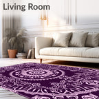 Delicate Floral Medallion Mandala Pattern Rug
