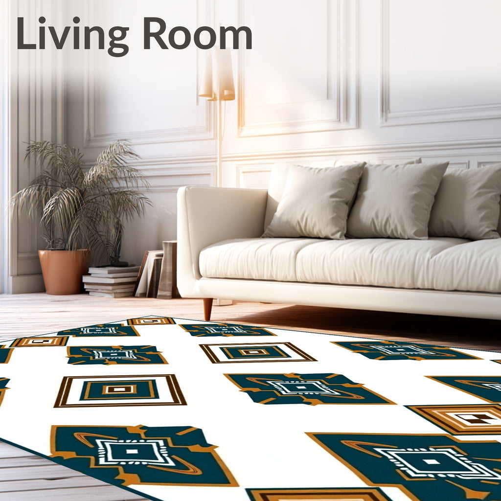 Bold Geometric Diamond Pattern Rug