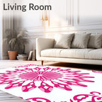 Pink Mandala Flower Pattern Design Rug