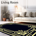 Elegant Floral Border Design Rug
