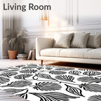 Organic Swirl Leaf Pattern Rug