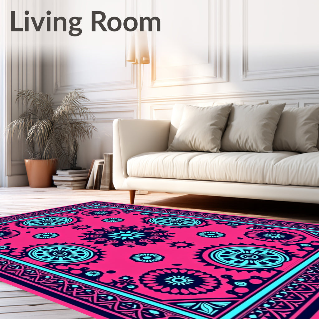 Bold Floral Mandala Inspired Design Rug