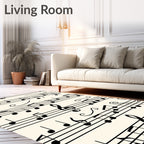 Musical Notes Pattern With Treble Clefs Rug