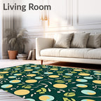 Green Earth Leaf Pattern Rug