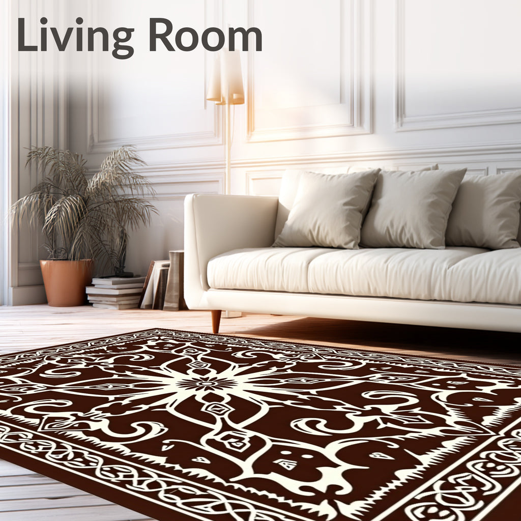 Intricate Paisley Floral Lattice Design Rug