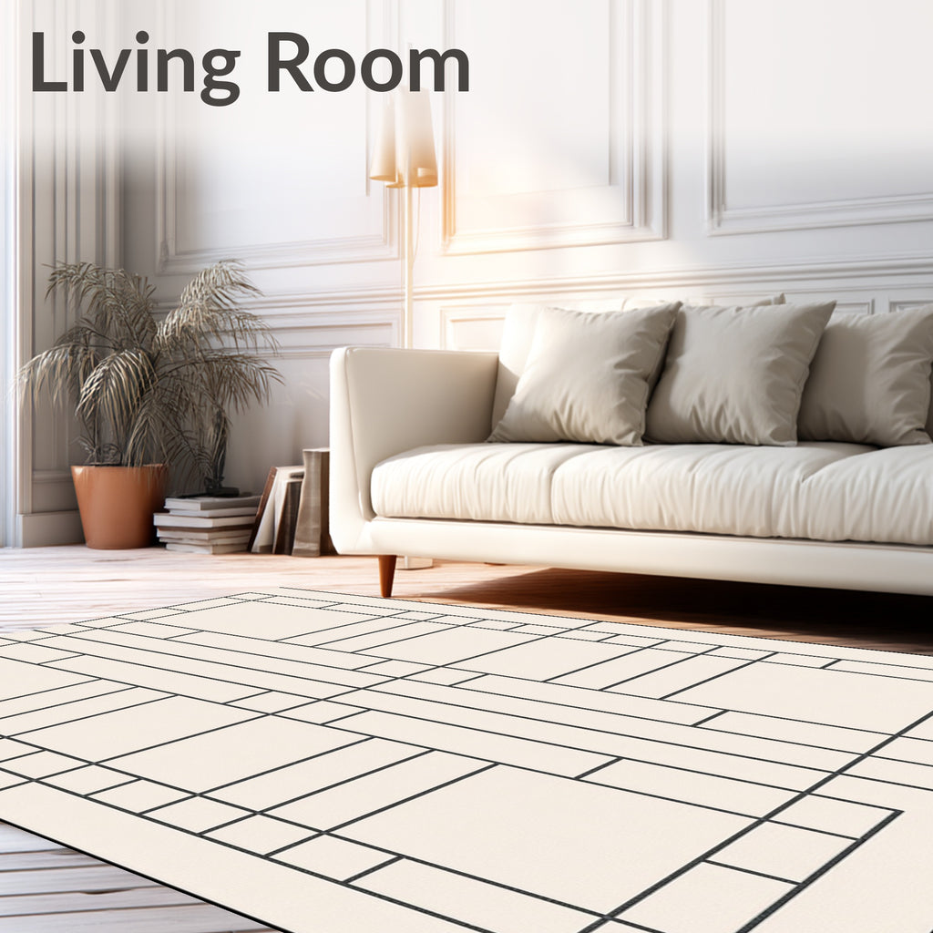 Geometric Block And Line Design Rug