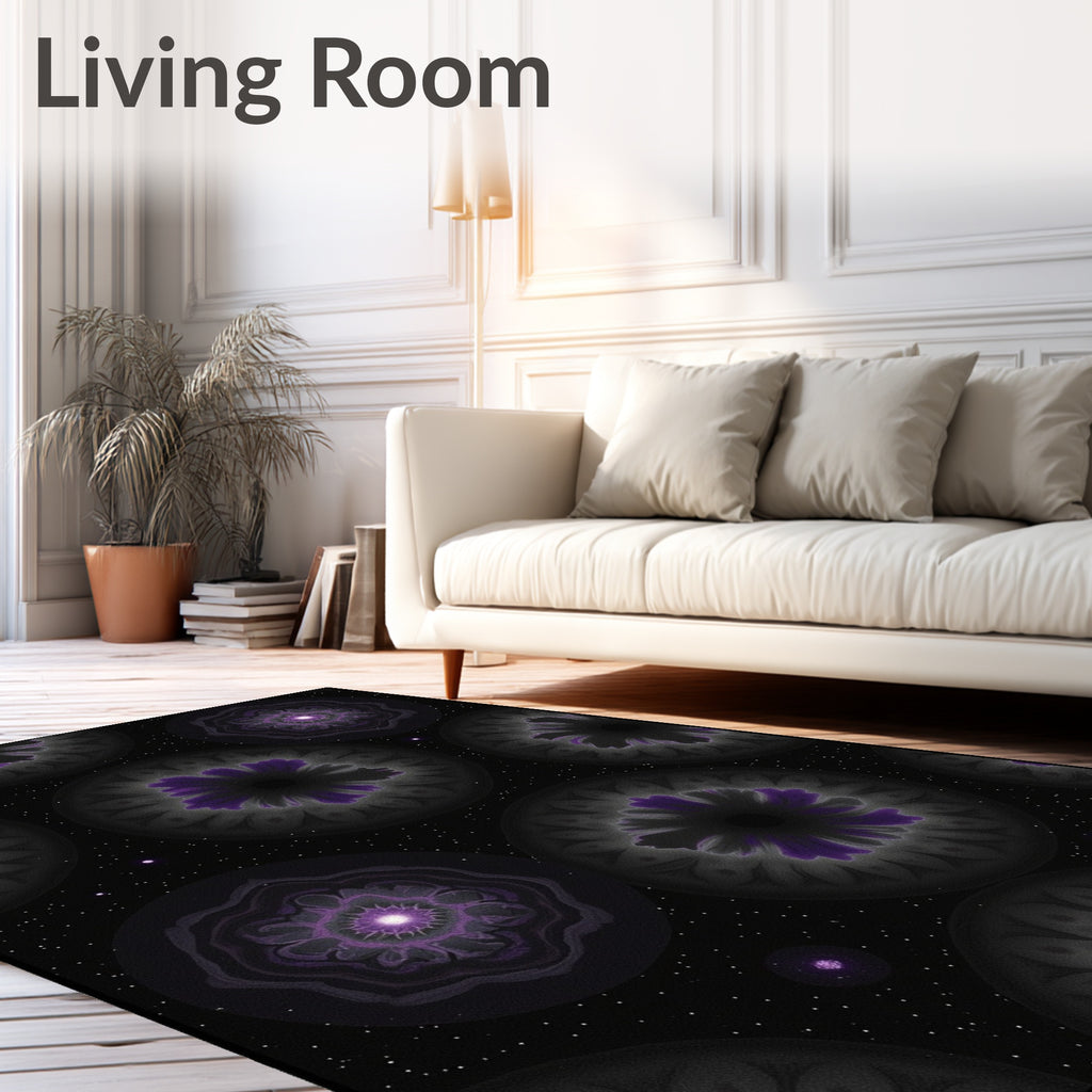 Cosmic Swirls With Purple Accents Rug