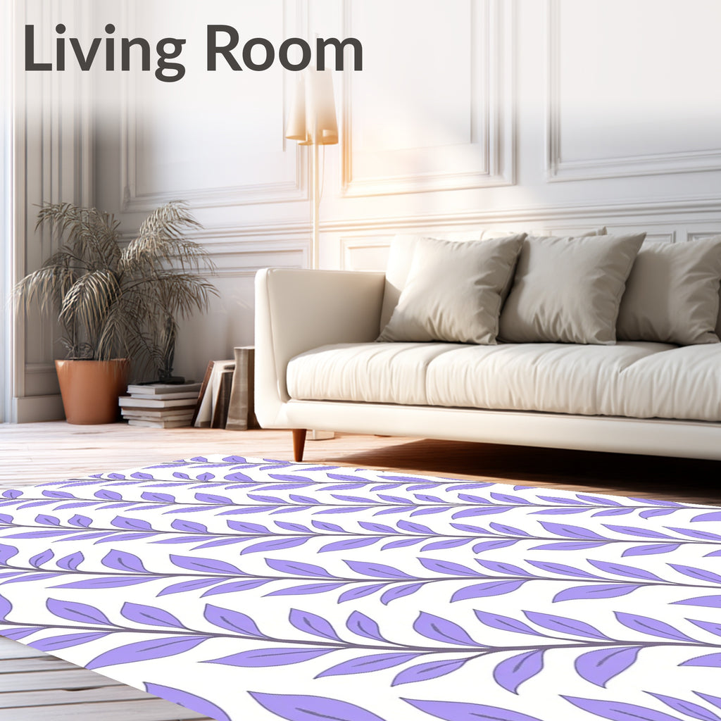 Lavender Vine Patterned Rug