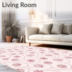 Organic Leaf Flower Line Art Rug