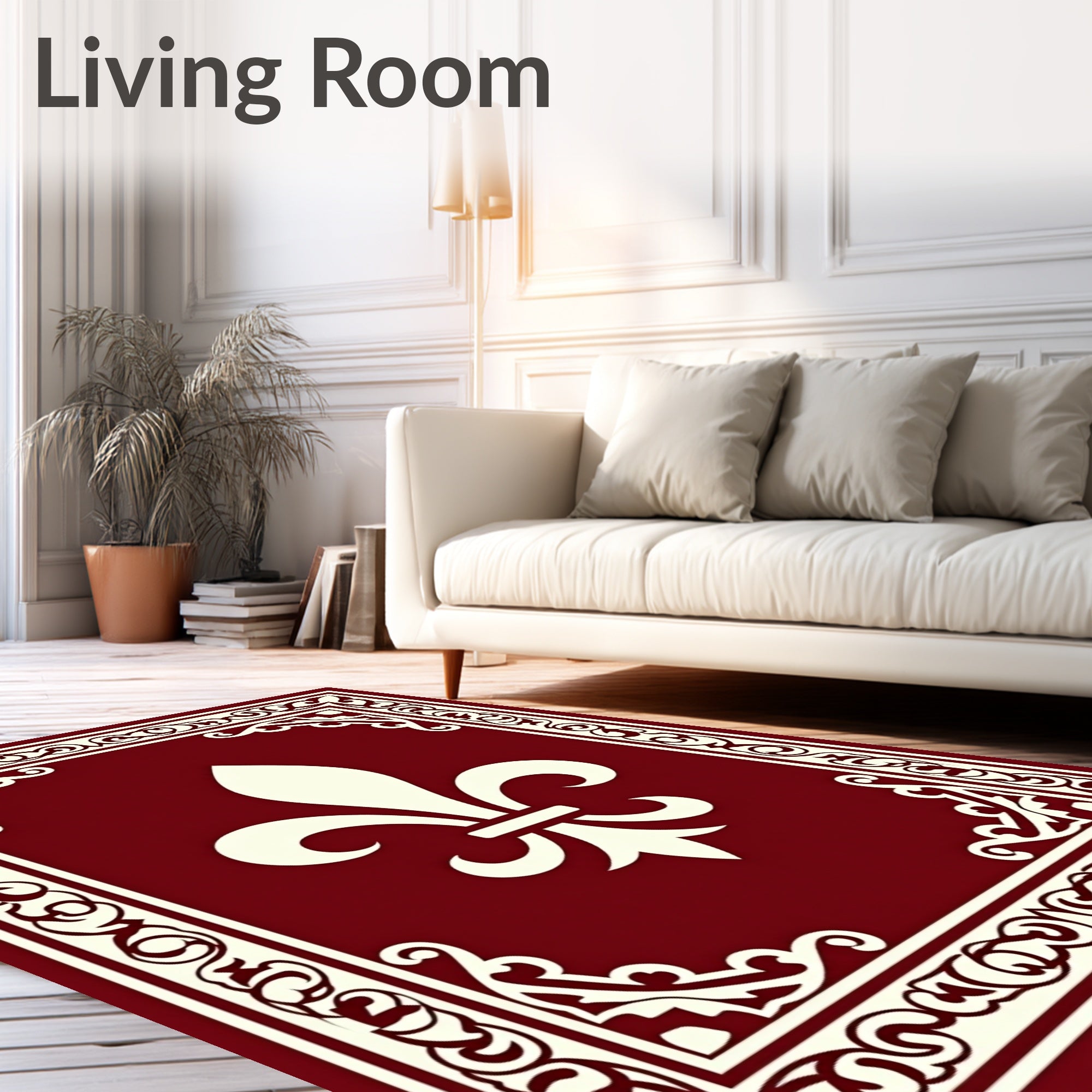Regal Fleur De Lis Classic Border Rug