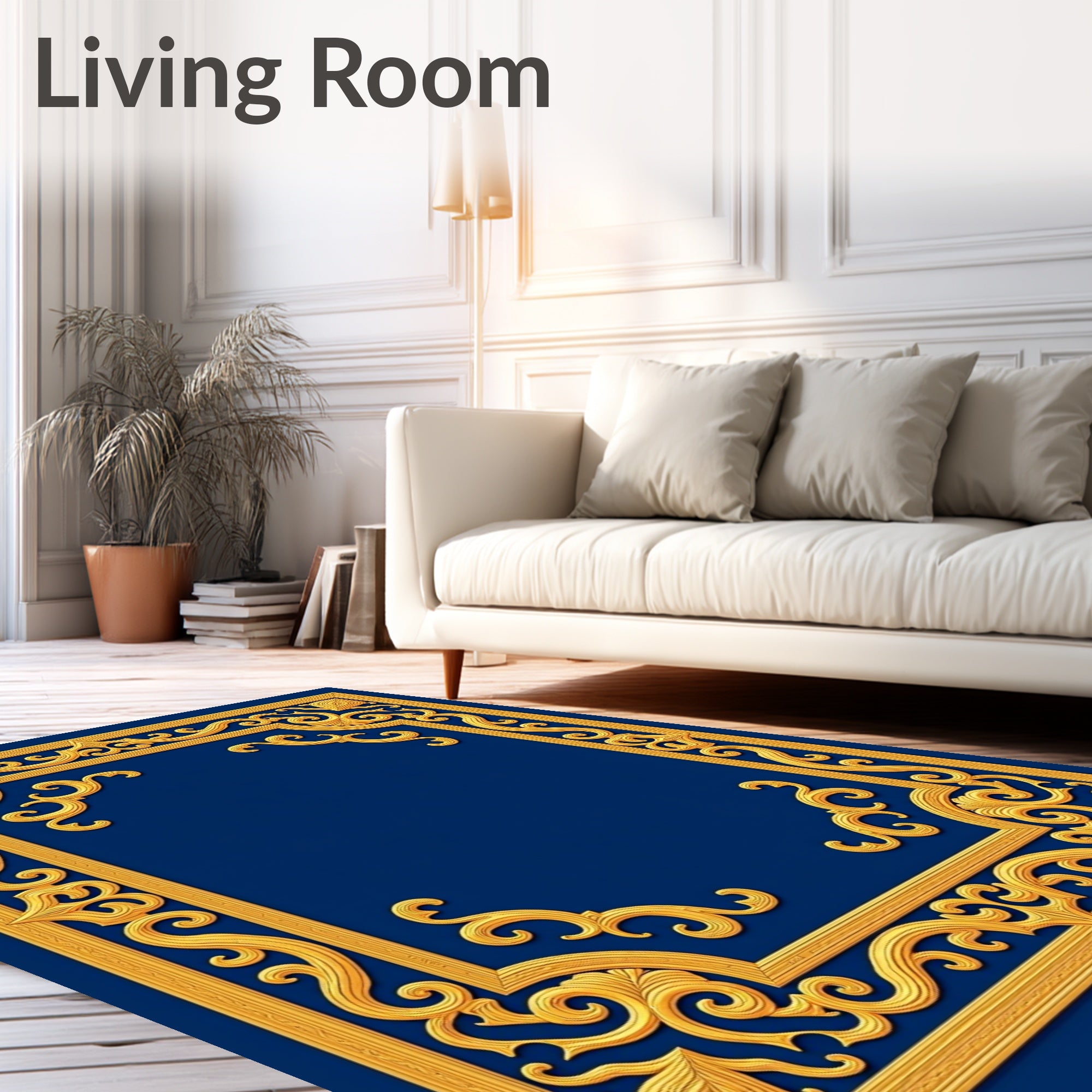 Ornate Golden Swirls And Flourishes Rug