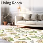 Whimsical Floral Mushroom Pattern Design Rug