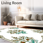 Ornate Floral Patterned Art Nouveau Rug