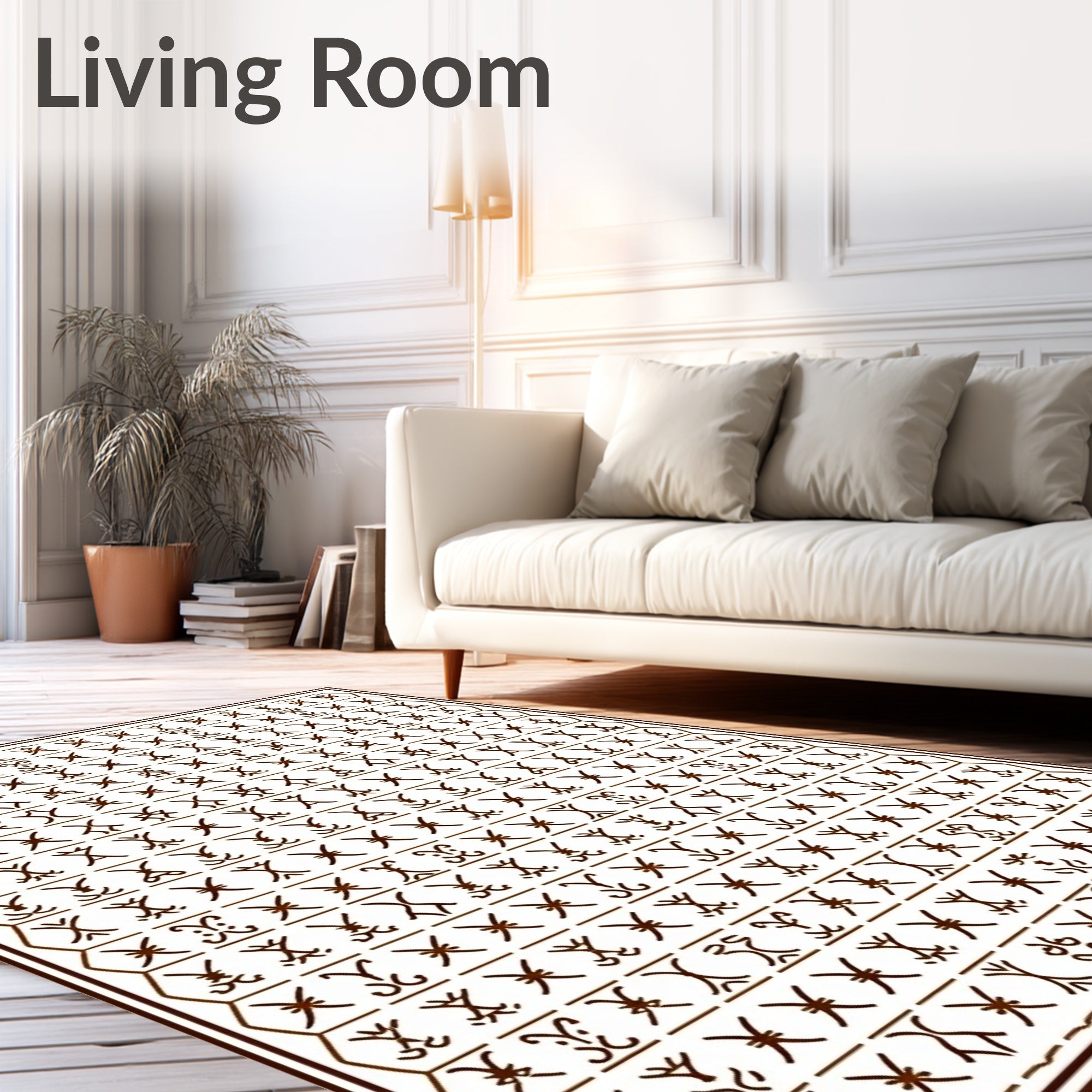 Tribal Symbols Geometric Pattern Rug