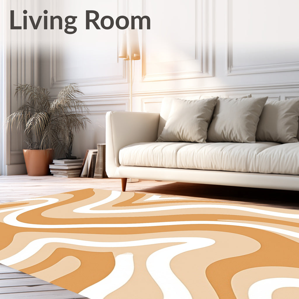 Modern Wavy Earth Tones Rug