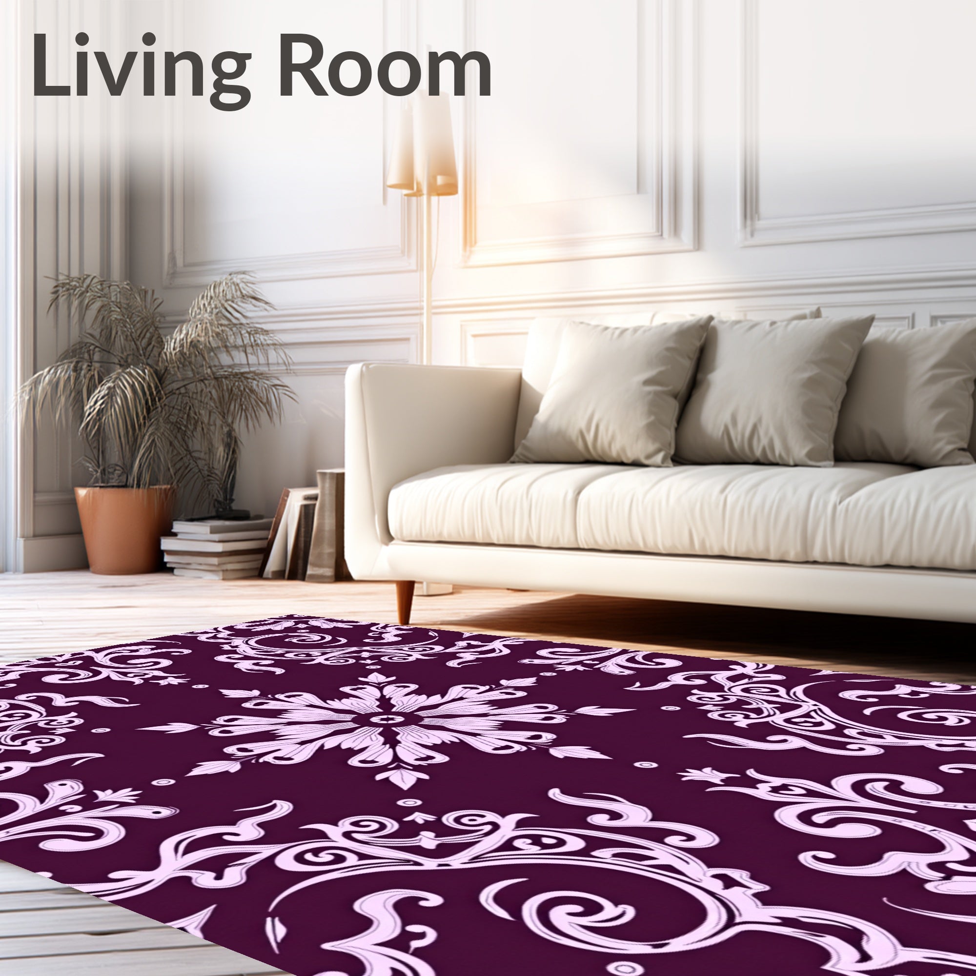 Intricate Floral Swirl Pattern Rug