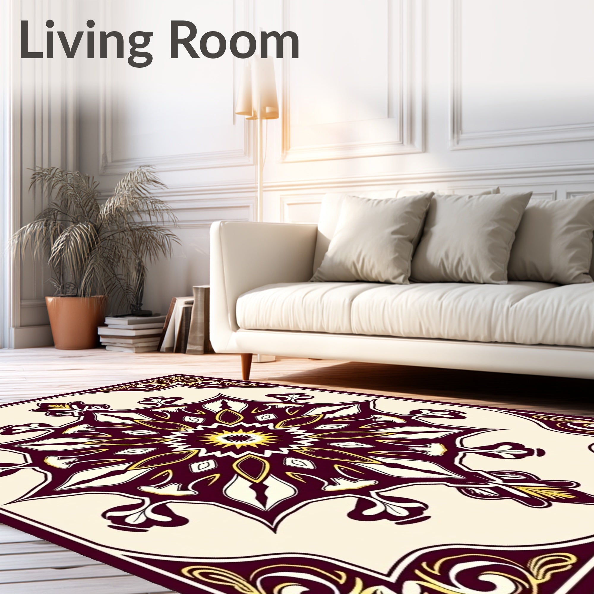 Grand Mandala Floral Pattern Rug