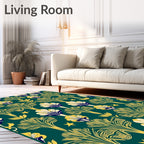 Art Nouveau Leafy Floral Pattern Rug