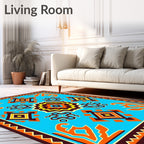 Bold Ethnic Geometric Diamond Rug