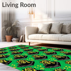 Jazzy Black Yellow Musical Notes Rug