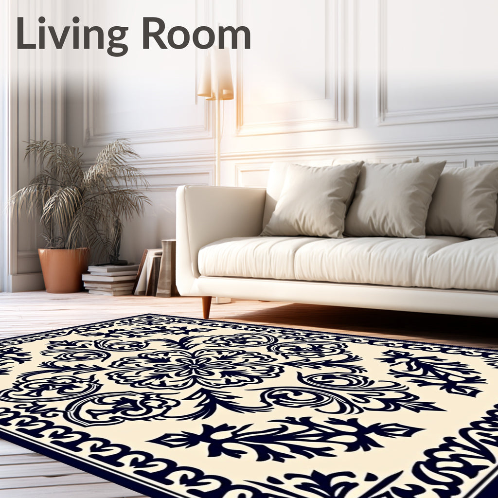 Classic Damask Floral Inlay Rug