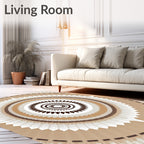 Radial Sunburst Geometric Pattern Rug
