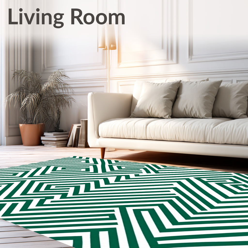 Modern Geometric Maze Pattern Rug