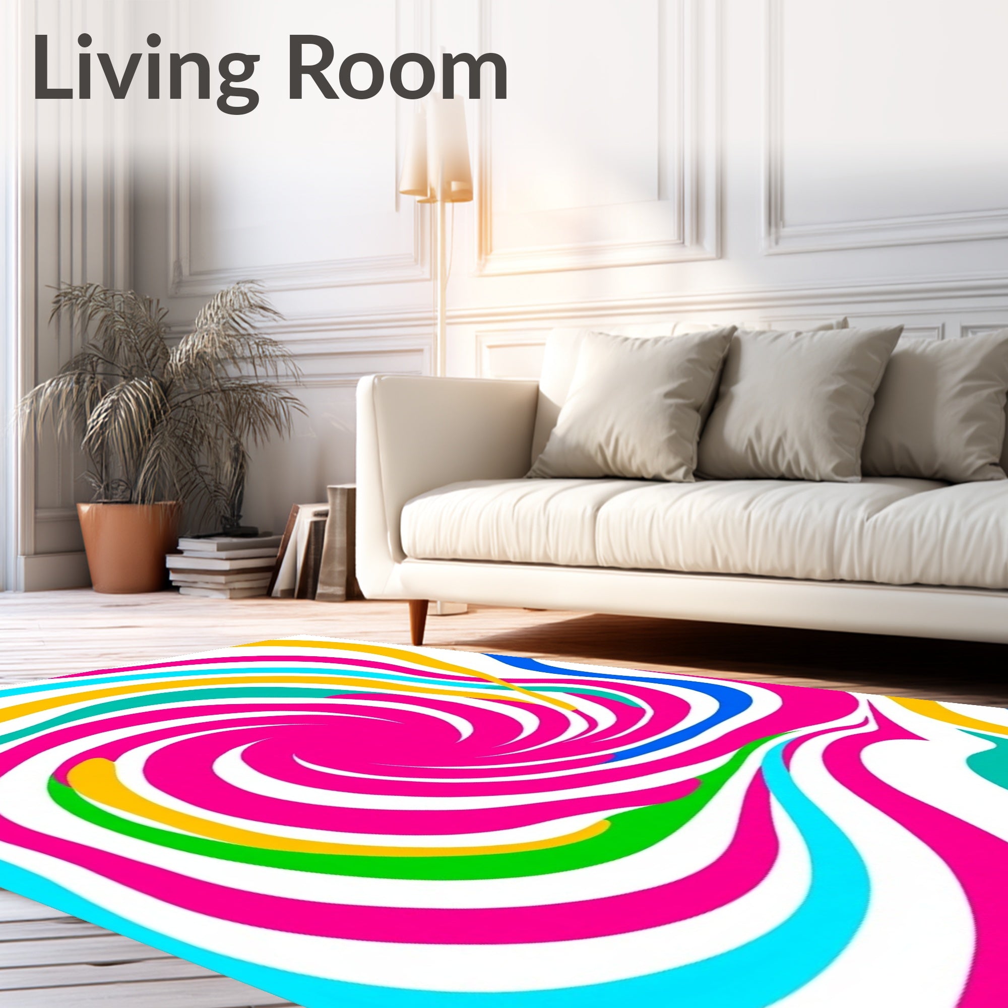 Vibrant Swirl Colorful Pattern Rug