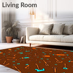 Vintage Tool Key Pattern Rug