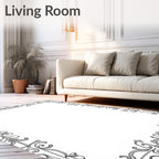 Elegant Floral Scrollwork Frame Design Rug