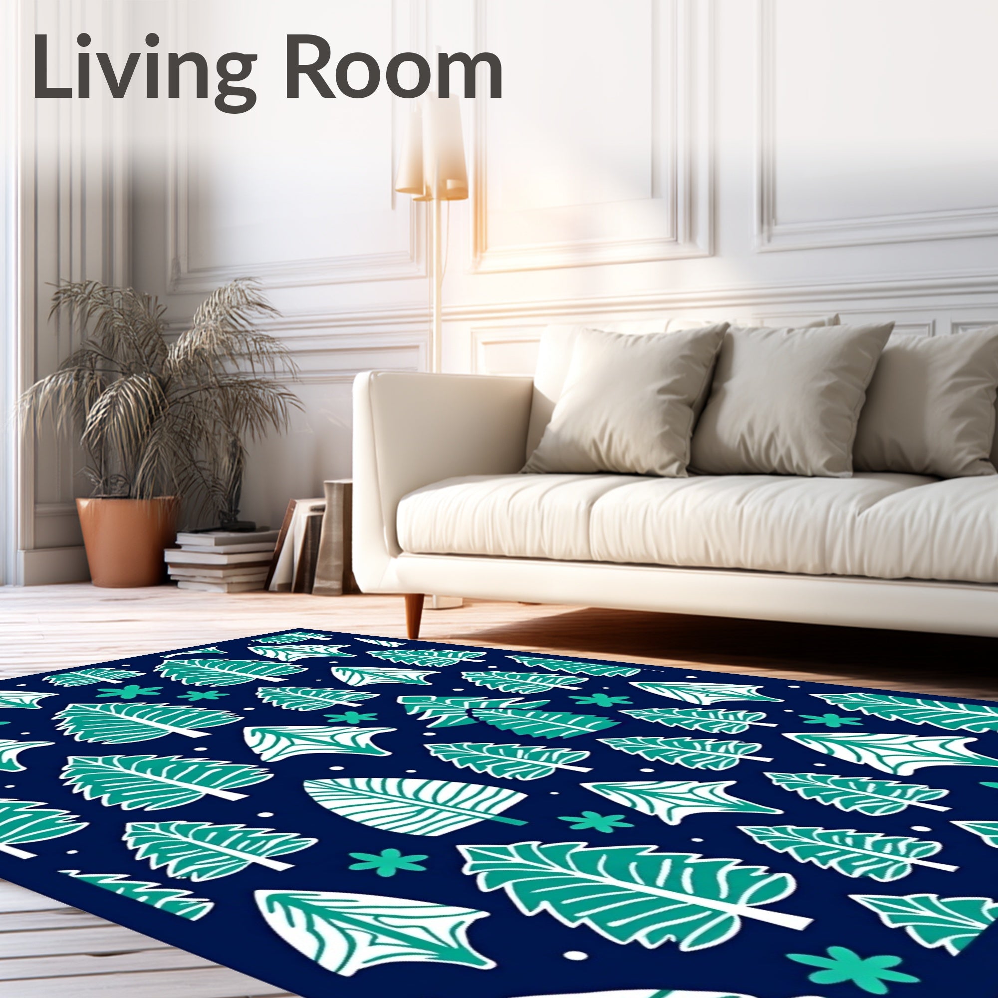 Forest Trees Pattern With Snow Rug