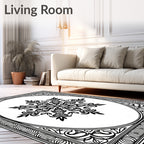 Intricate Floral Star Emblem Rug