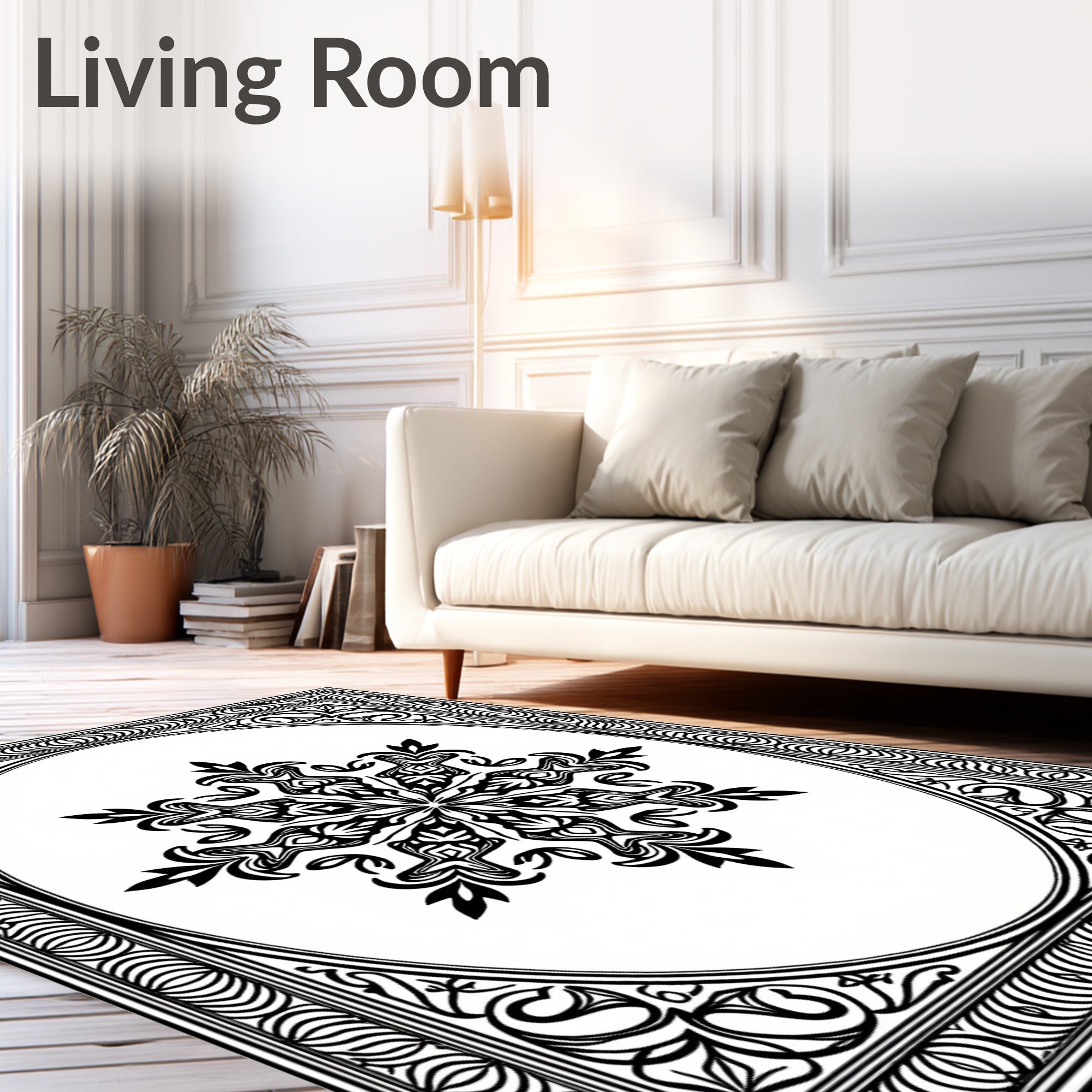 Intricate Floral Star Emblem Rug