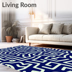 Abstract Maze Pattern Rug