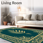 Ornate Botanical Emerald Ivory Rug