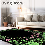 Nature Inspired Floral Butterfly Border Rug