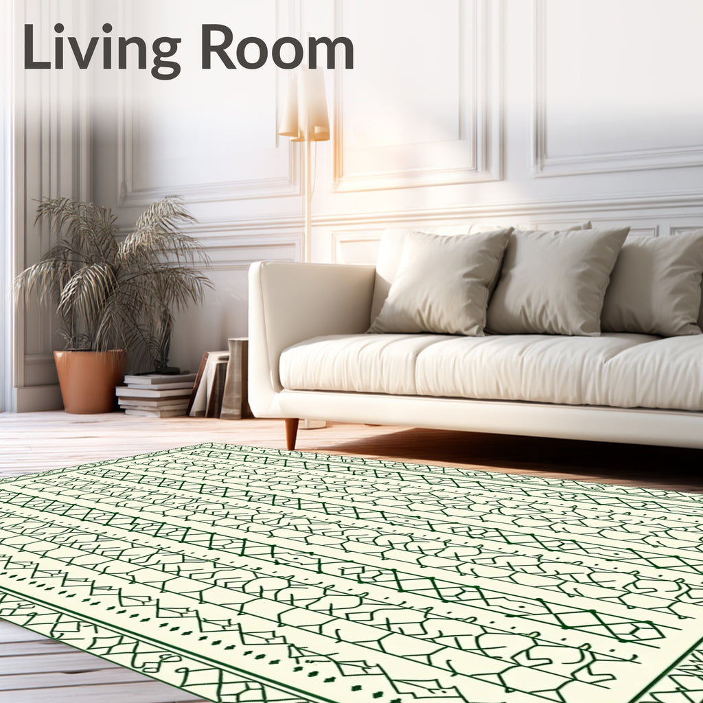 Geometric Maze Stripe Diamond Design Rug