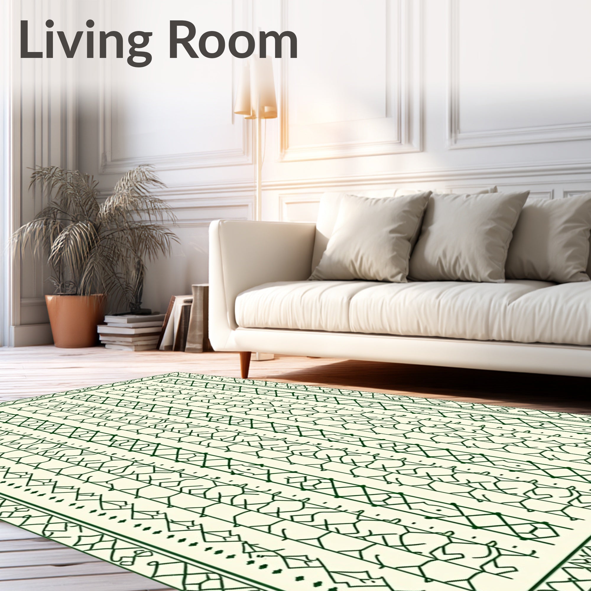 Geometric Maze Stripe Diamond Design Rug