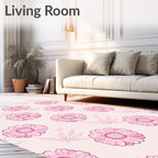 Pink Daisy Floral Pattern Rug