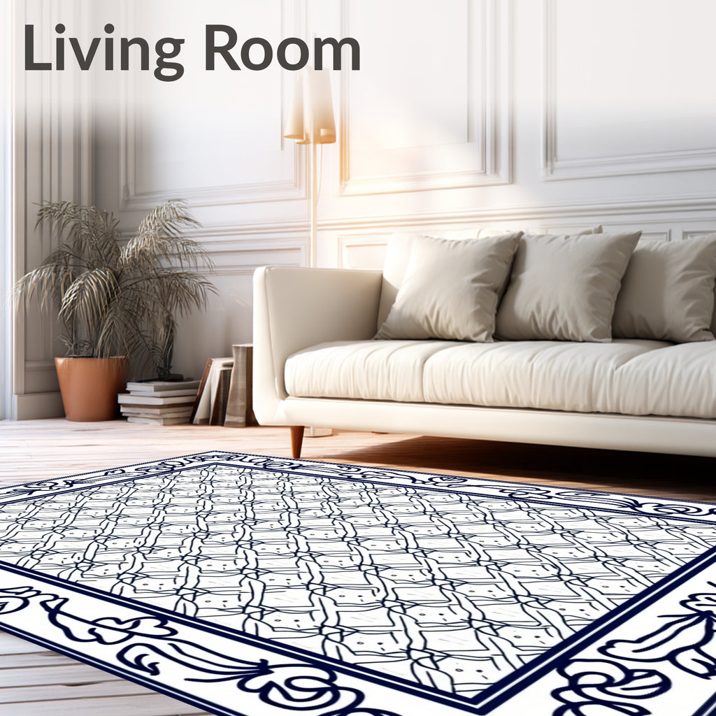 Ornate Floral Geometric Patterned Rug