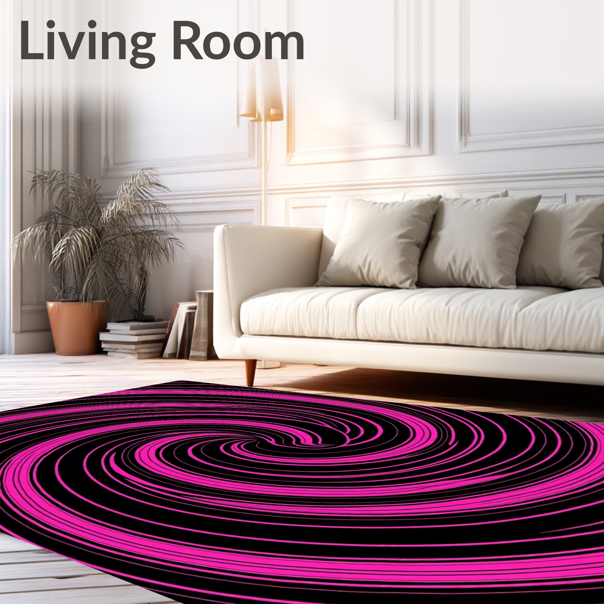 Hot Pink Swirl Pattern Rug