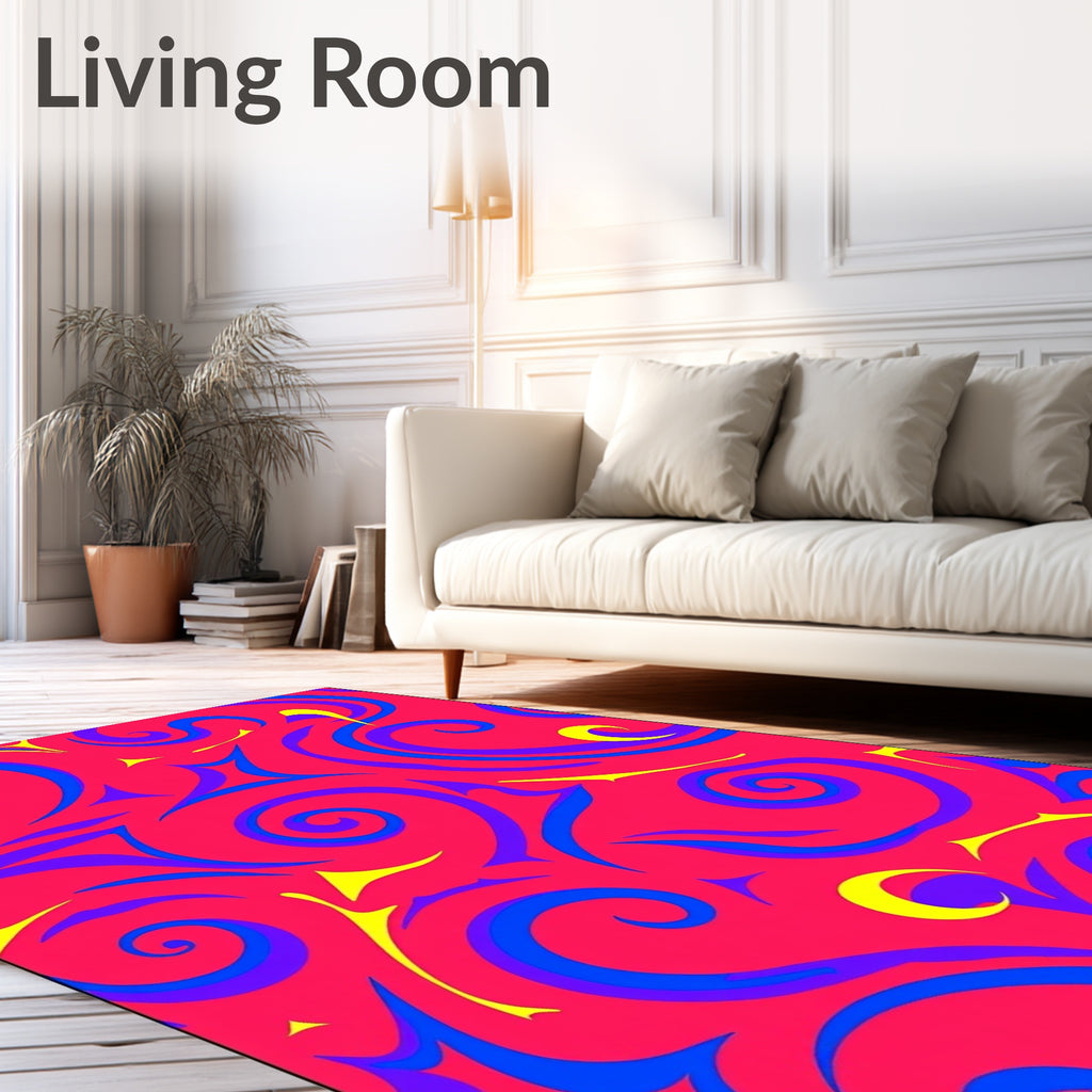 Bold Swirls Sharp Points Pattern Rug