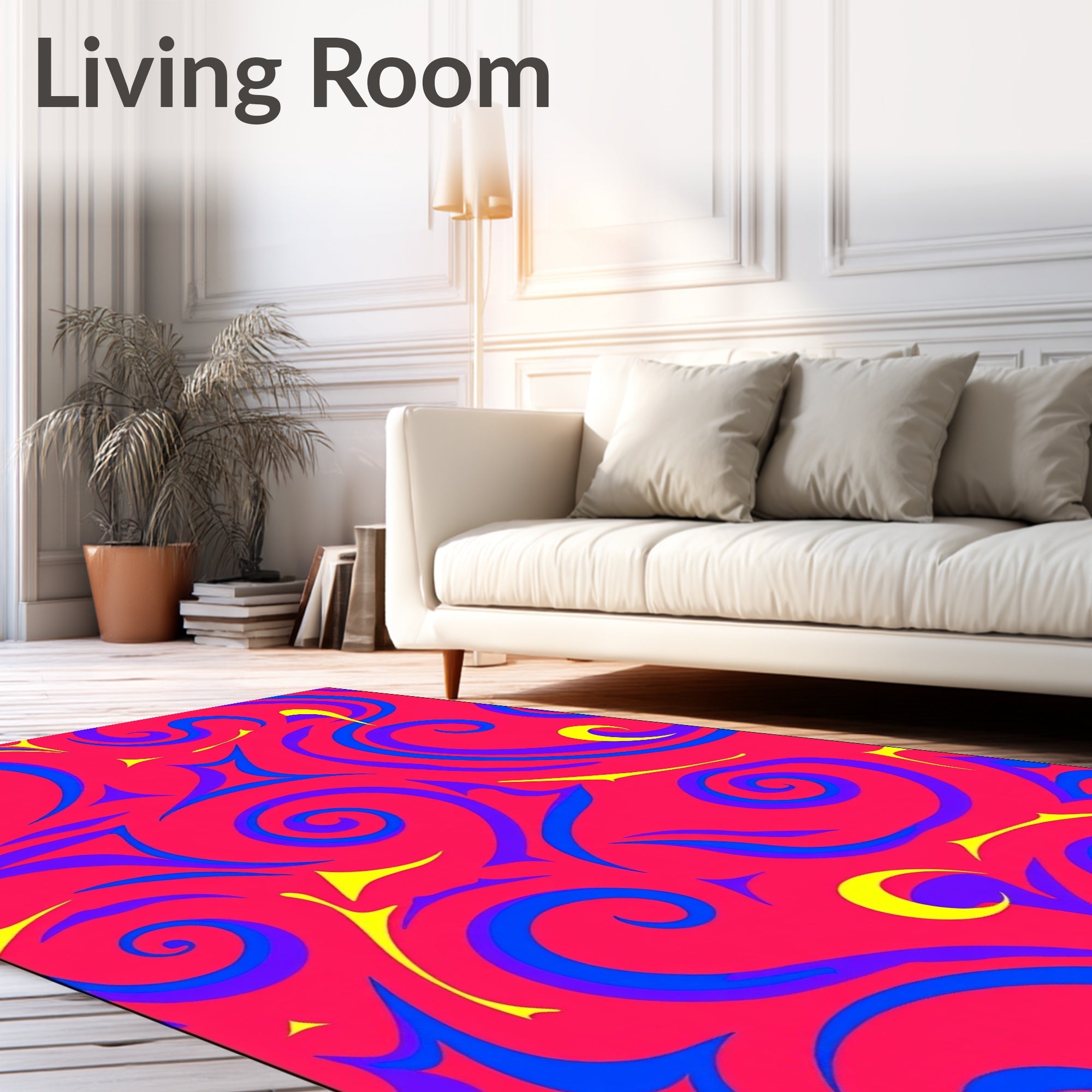 Bold Swirls Sharp Points Pattern Rug